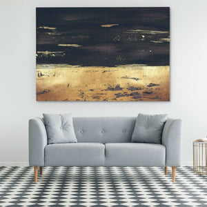 Golden Black Trim - Abstract Wall Art in Black Frame