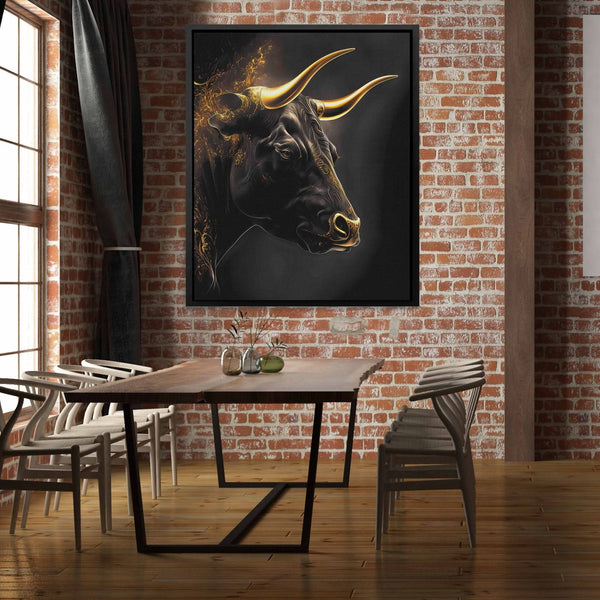 Golden Bull in a room