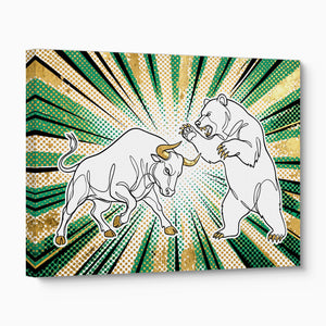 Golden Bull Bear โ golden bull bear angled flush print