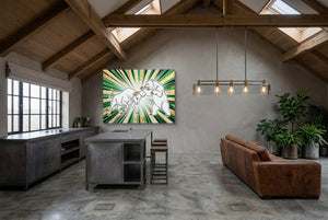 Golden Bull Bear โ golden bull bear modern minimalist living room 4 1land flush print