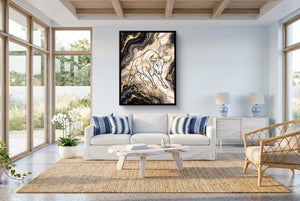 Golden Bull Marbled โ golden bull marbled living room with windows 1port framed black