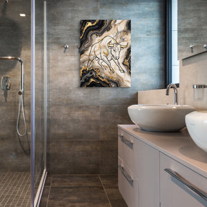 Golden Bull Marbled โ golden bull marbled sq bathroom 1port flush print
