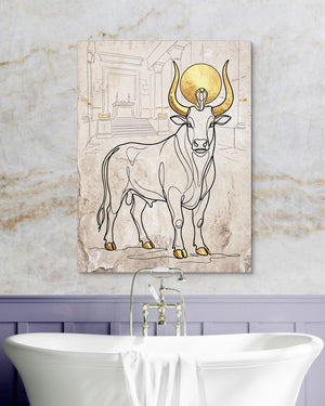 Golden Bull Temple โ golden bull temple psd marble purple bath 1port flush print