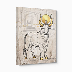 Golden Bull Temple โ golden bull temple angled flush print