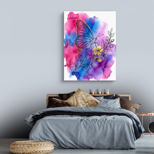 Golden Butterfly Blossoms — golden butterfly blossoms sq land comfortable bedroom 1port flush print