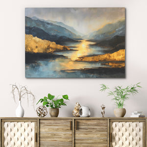 Golden Canyons Embrace - Luxury Wall Art