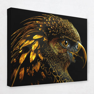 Golden Caw - Wall Art in Black Frame