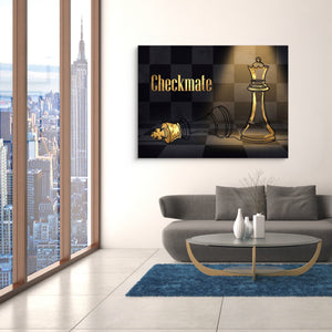 Golden Chess Checkmate — golden chess checkmate sq nyc views 1land flush print