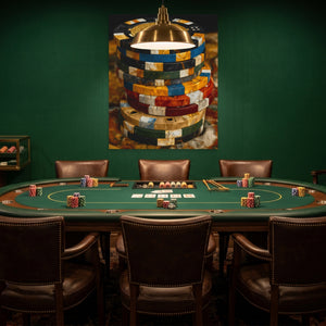 Golden Chips Fortune canvas wall art, room view