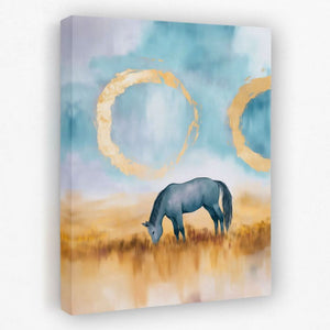Golden Circle Horse - Entryway Canvas Wall Art