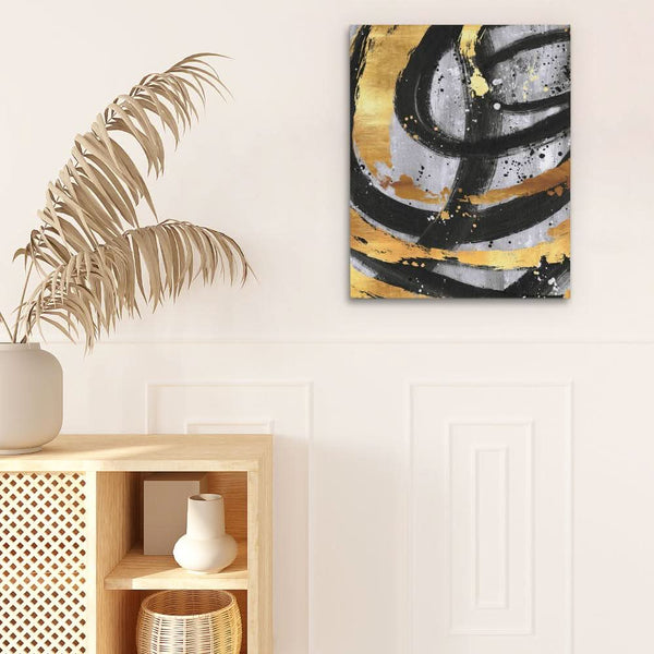 Golden Circles Abstract in a room