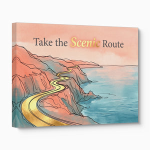 Golden Coastal Road โ golden coastal road angled flush print