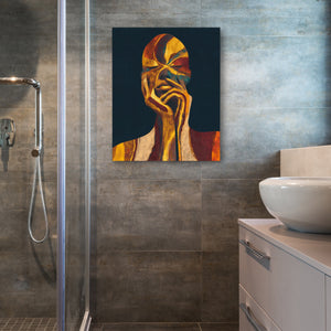 Golden Contemplation Portrait - Luxury Wall Art