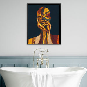 Golden Contemplation Portrait - Luxury Wall Art