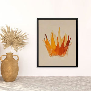 Golden Crown Abstract - Masculine Wall Art in Black Frame