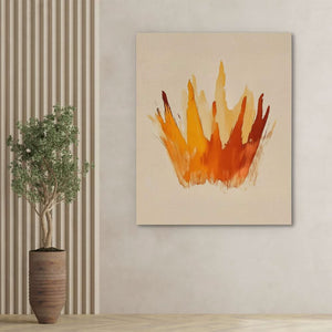 Golden Crown Abstract - Abstract Wall Art in Black Frame