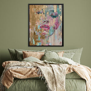 Golden Dreamscape - Wall Art in Black Frame