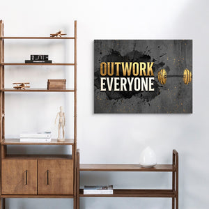 Golden Dumbbell Motivation โ golden dumbbell motivation sq living room stand 1land flush print