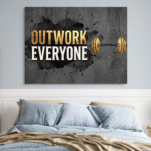 Golden Dumbbell Motivation โ golden dumbbell motivation sq blue bedroom 1land flush print