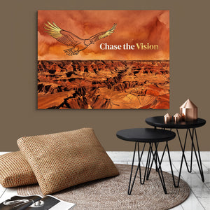 Golden Eagle Canyon โ golden eagle canyon sq brown wallroom 1land flush print