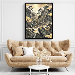 Golden Eagle Perch โ golden eagle perch sq brown living room 1port framed black