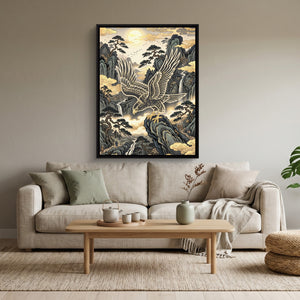 Golden Eagle Perch โ golden eagle perch sq calm vibes 1port framed black