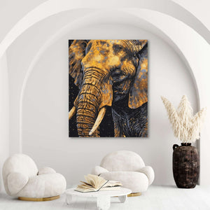 Golden Elephant - Large Canvas Print