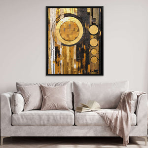 Golden Embrace - Black and Gold Canvas Print