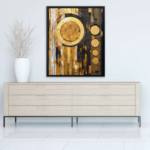Golden Embrace - Black and Gold Wall Art