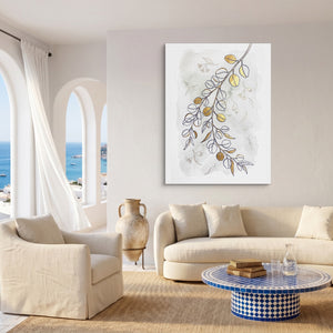 Golden Eucalyptus Branch — golden eucalyptus branch sq coast living room 1port flush print