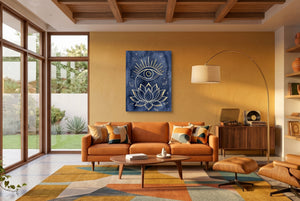 Golden Eye Lotus โ golden eye lotus living room interior space 1port flush print