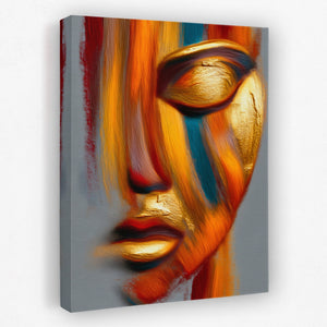 Golden Face Calligraphy canvas wall art