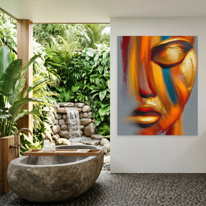 Golden Face Calligraphy — Golden Face Calligraphy Outdoor Bathroom Port 117