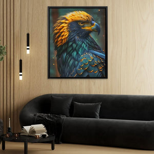 Golden Feather Tips - Large Modern Canvas Print