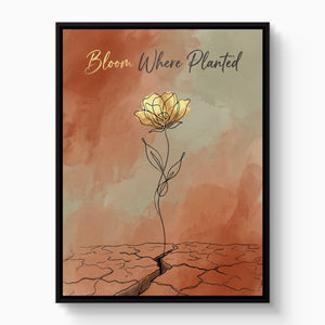 Golden Flower Resilience โ golden flower resilience white studio framed black