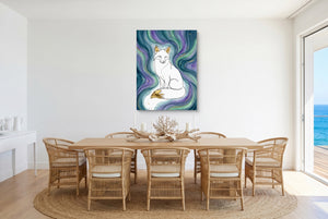 Golden Fox Aurora โ golden fox aurora small dining room with ocean view 1port flush print