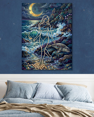 Golden Goddess Moonlight โ golden goddess moonlight psd navy blue bedroom 1port flush print