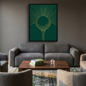 Golden Golf Sunrise โ golden golf sunrise sq golf course house 1port framed black