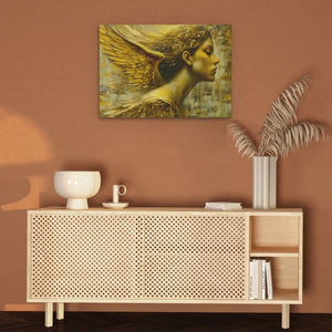 Golden Halo Angel - Large Modern Canvas Print