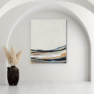Golden Hills - Minimalist Wall Art in Black Frame