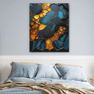Golden Honey - Black Turquoise Canvas Print