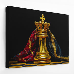 Golden King Enthroned — Golden King Enthroned Landscape Side View Black Wrap 171