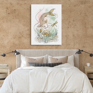 Golden Koi Pond โ golden koi pond sq clay paper bedroom 1port flush print