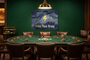 Golden Lightning Storm โ golden lightning storm green table with chairs 1land flush print