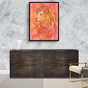 Golden Lion Mane โ golden lion mane sq luxurious room granite wall 1port framed black