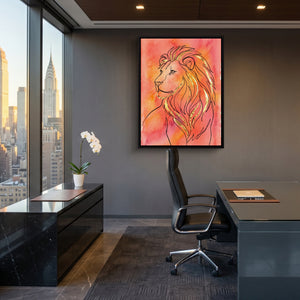 Golden Lion Mane โ golden lion mane sq office view 1port framed black
