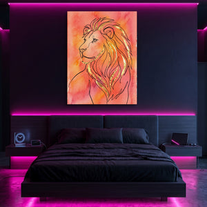 Golden Lion Mane โ golden lion mane sq pink neon room portv2 1port flush print