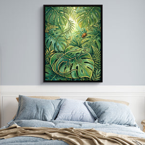 Golden Lizard Jungle โ golden lizard jungle sq blue bedroom 1port framed black