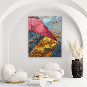 Golden Marbled Veins - Luxury Wall Art