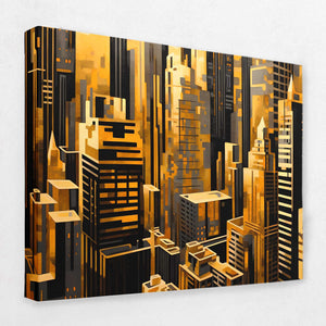 Golden Maze - City Canvas Wall Art